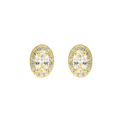 Custom Halo Moissanite Stud Earring