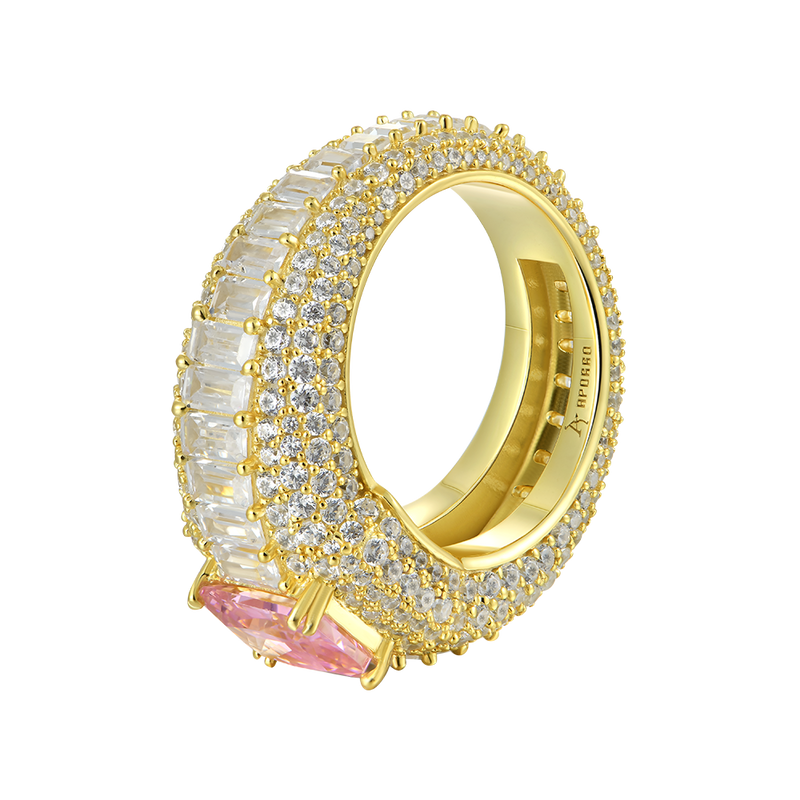 Custom Pink Emerald Cut Ring